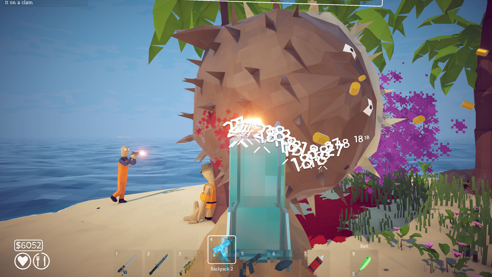 The Pufferfish boss fight in How to Fish